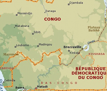 Mokele-Mbêmbe : Carte des lieux Brazzaville et environs.